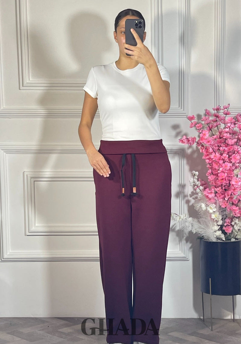 Pantalon wide leg - Bordeaux