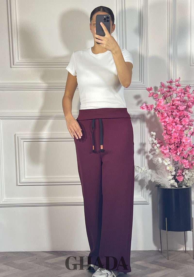 Pantalon wide leg - Bordeaux