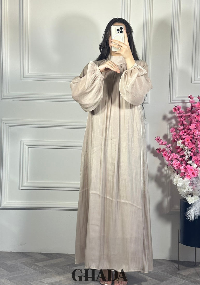 Robe longue en beige