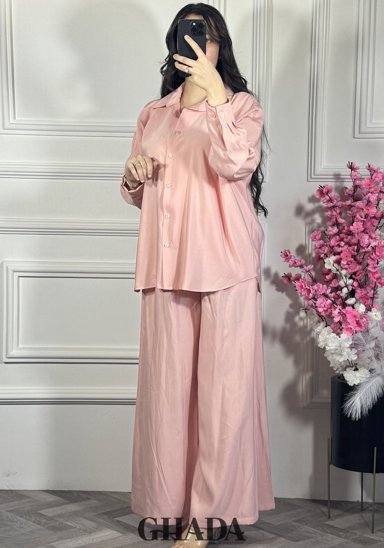 Ensemble avec pantalon en rose poudré