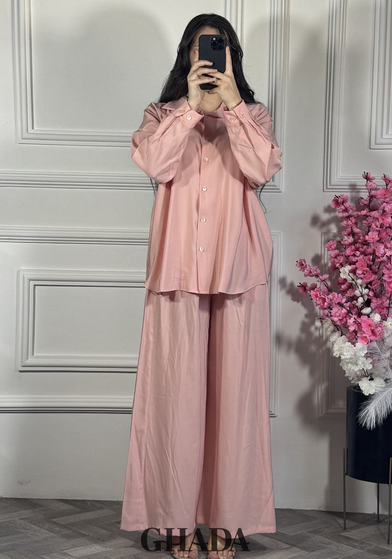 Ensemble avec pantalon en rose poudré