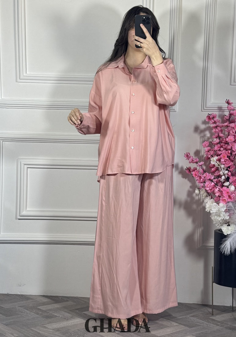 Ensemble avec pantalon en rose poudré