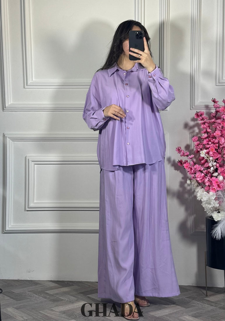 Ensemble avec pantalon en mauve