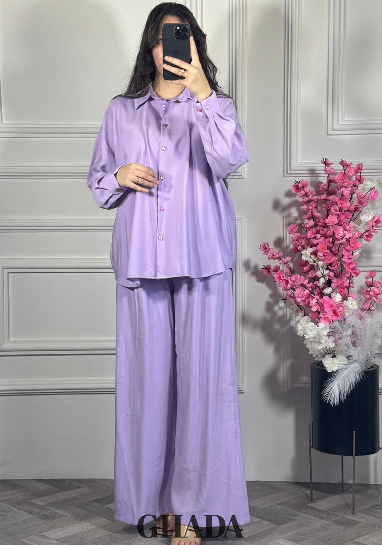 Ensemble avec pantalon en mauve