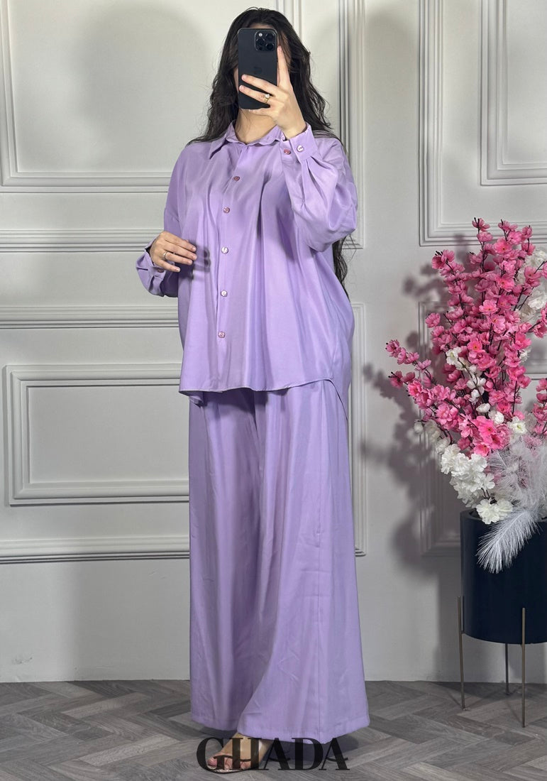 Ensemble avec pantalon en mauve