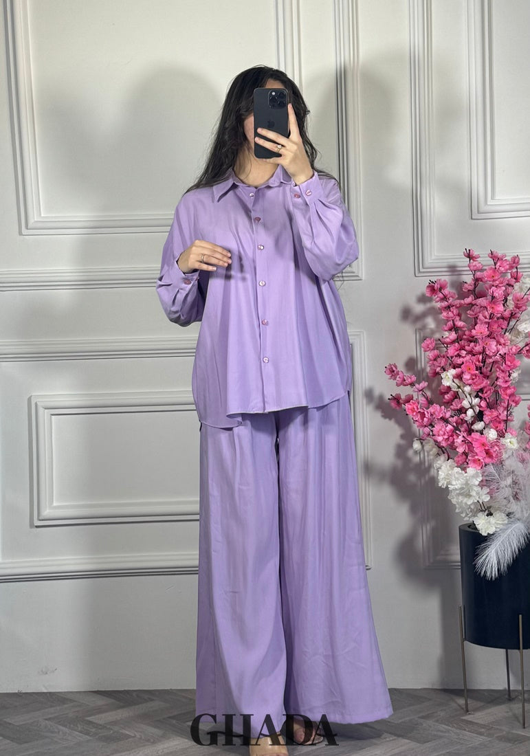 Ensemble avec pantalon en mauve