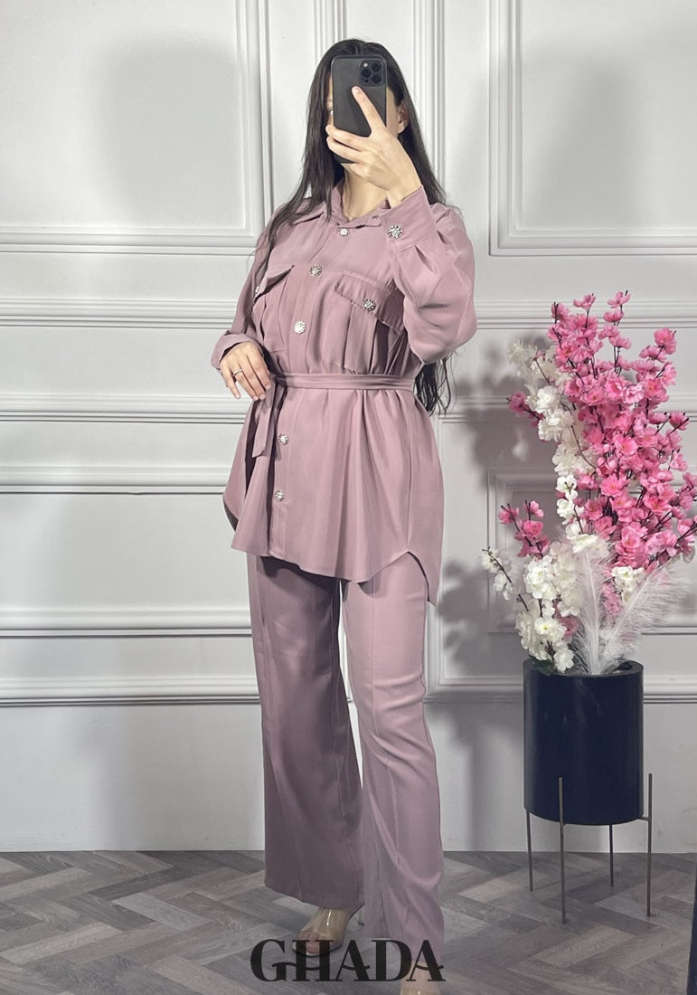 Ensemble avec pantalon en rose