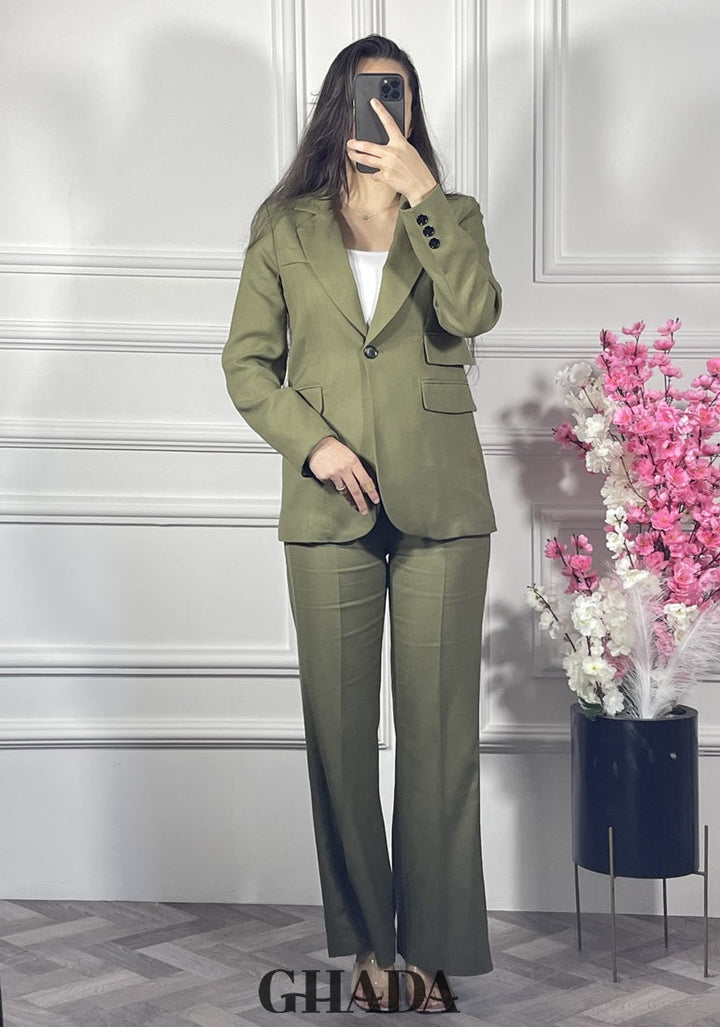 Ensemble Tailleur en vert kaki