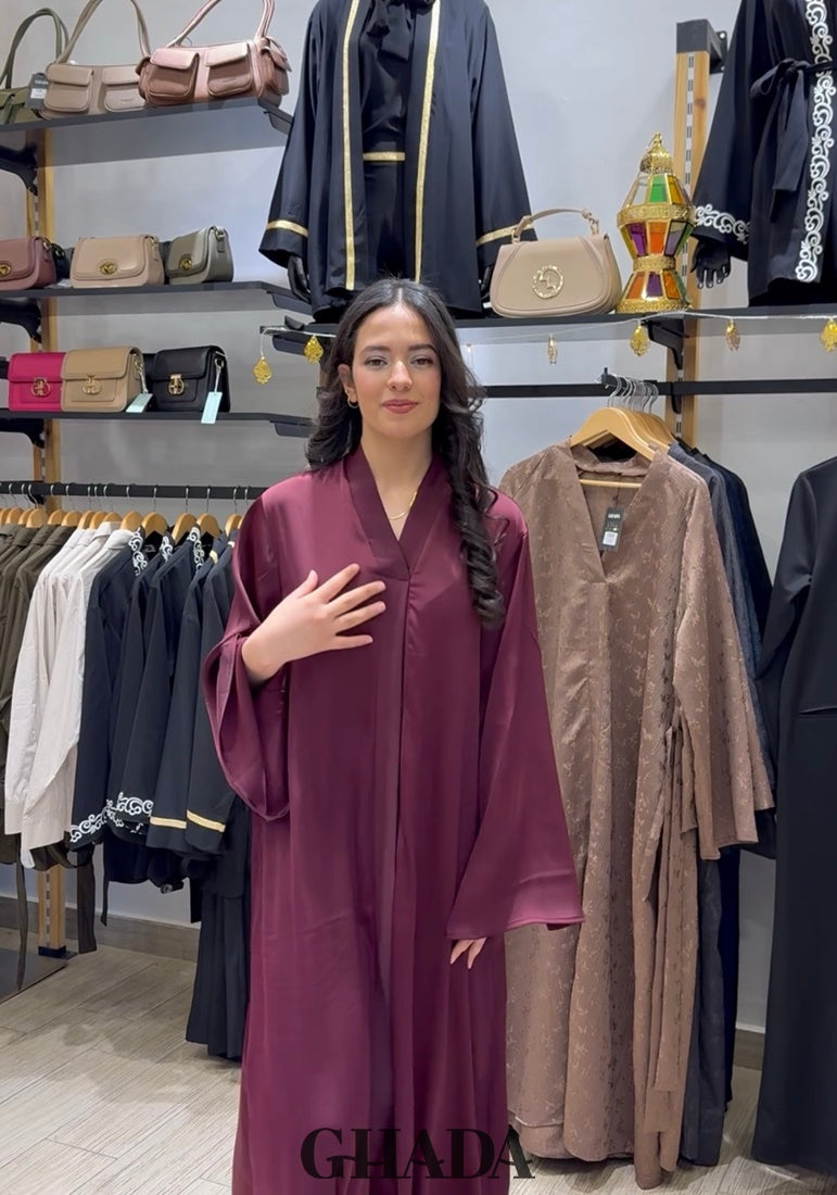 Abaya longue bordeaux