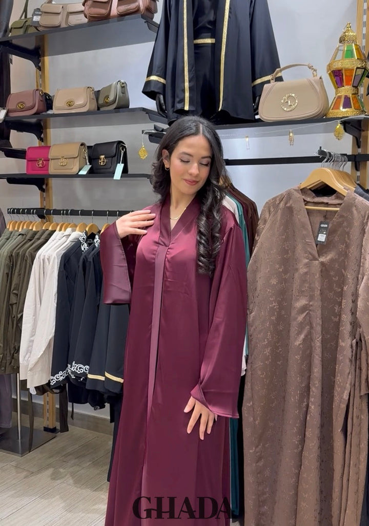 Abaya longue bordeaux
