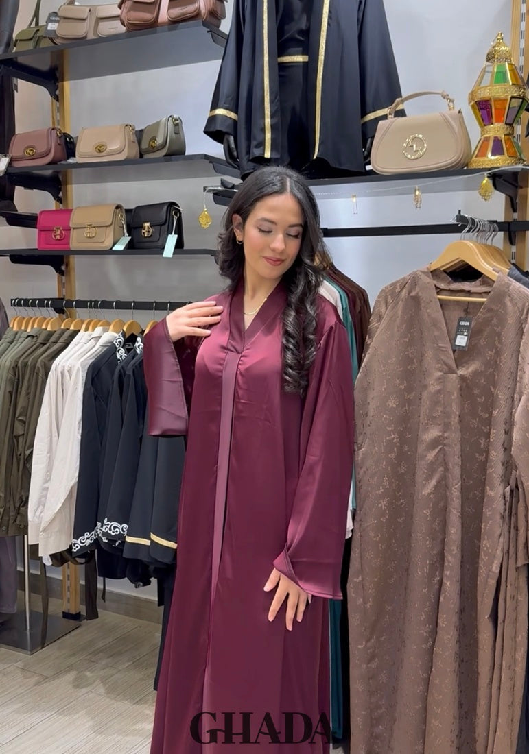 Abaya longue bordeaux