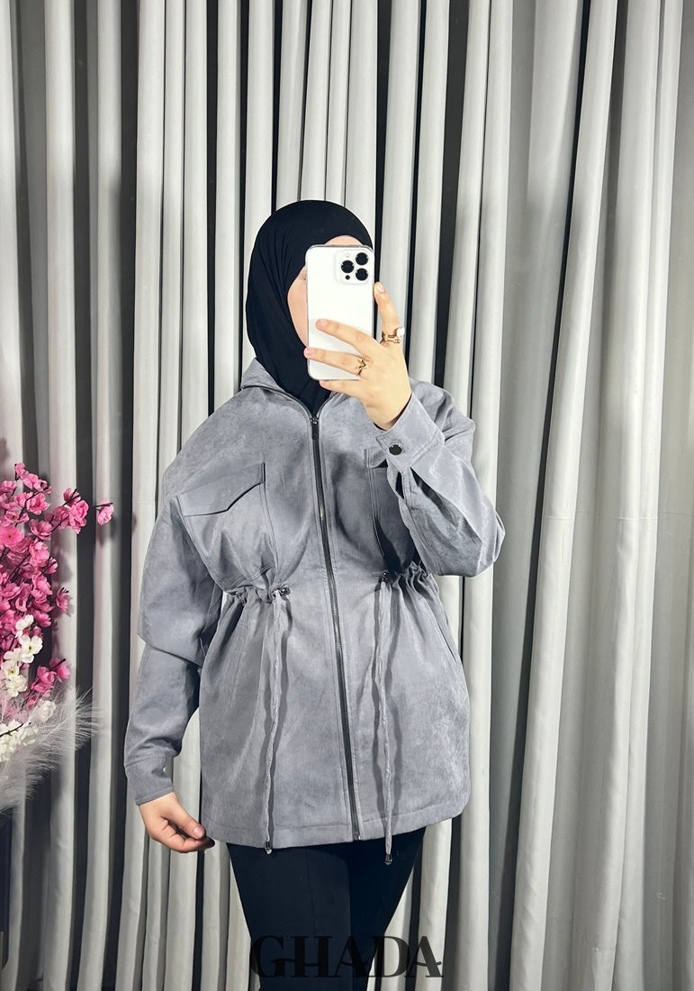 Veste urbaine à nœuds en gris