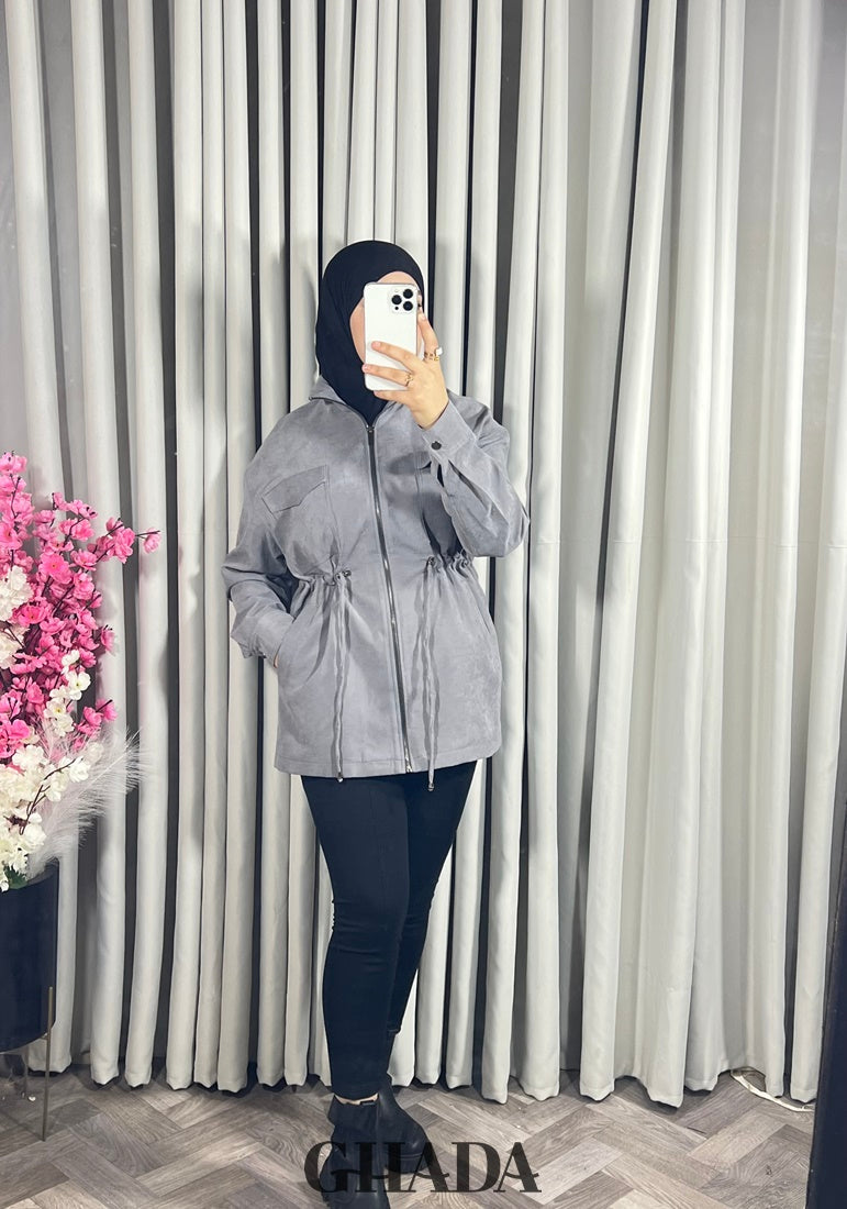 Veste urbaine à nœuds en gris