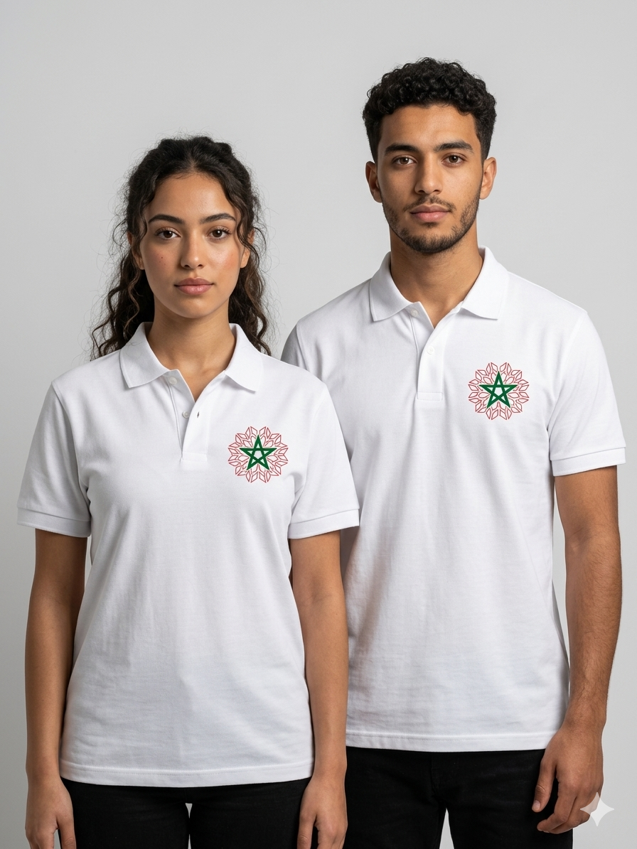 Polo graphique unisexe – Édition Maroc Coupe du Monde 2026