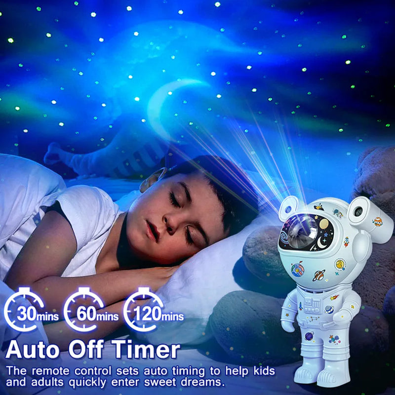 Projecteur Astronaute Galaxy avec Haut-Parleur Bluetooth – Veilleuse LED Ciel Étoilé avec Télécommande