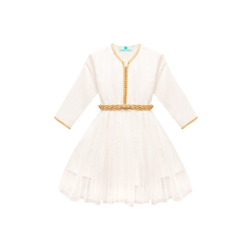 Caftan - Blanc crème pour fille