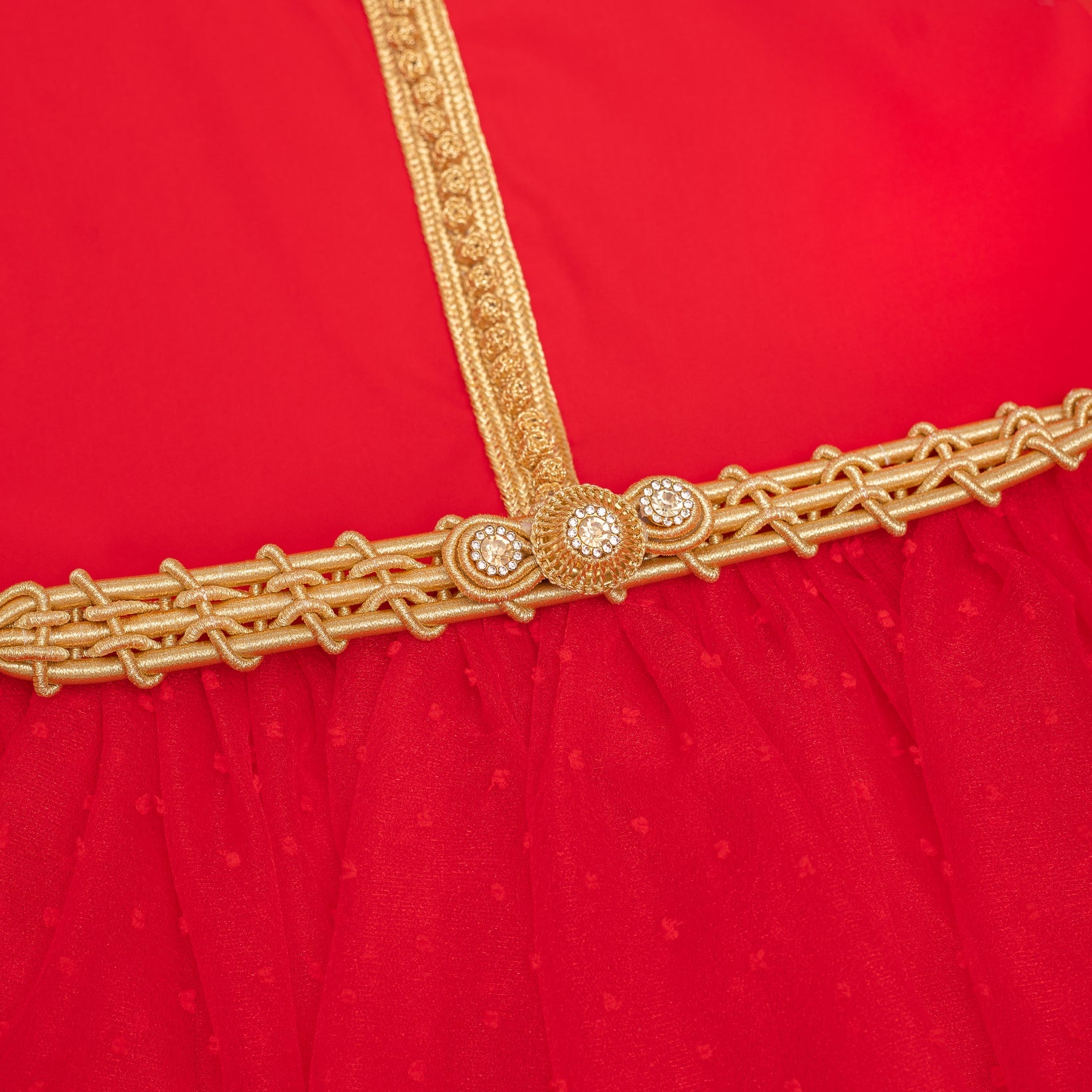 Caftan - Rouge à pois pour fille