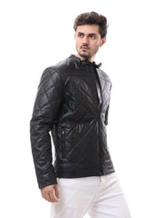 Veste homme en cuir synthétique matelassée au design jeune – JAC23WLET28262TM1