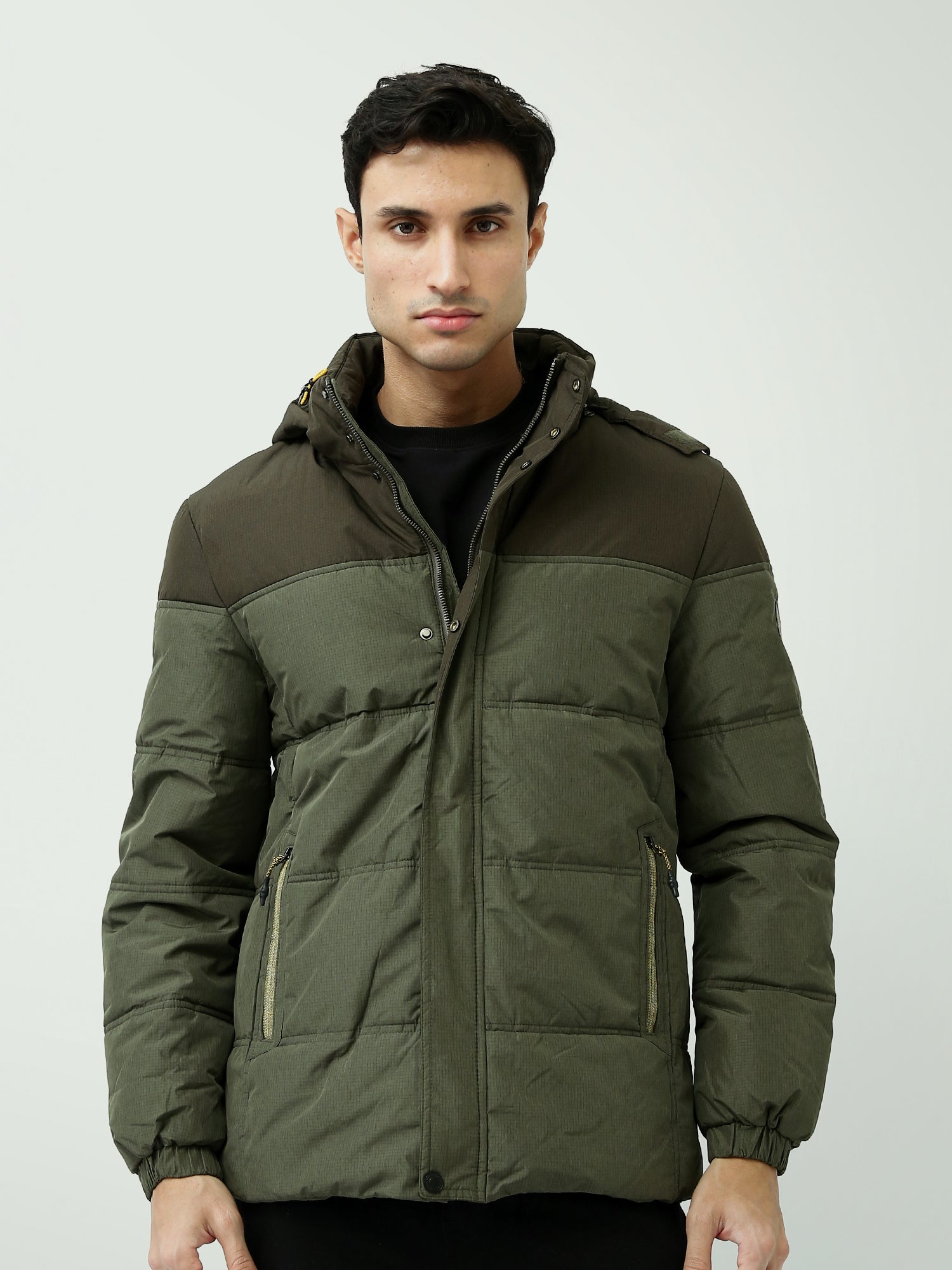 جاكيت رجالي شتوي مبطّن بغطاء رأس -JAC24WFWP28376TM1