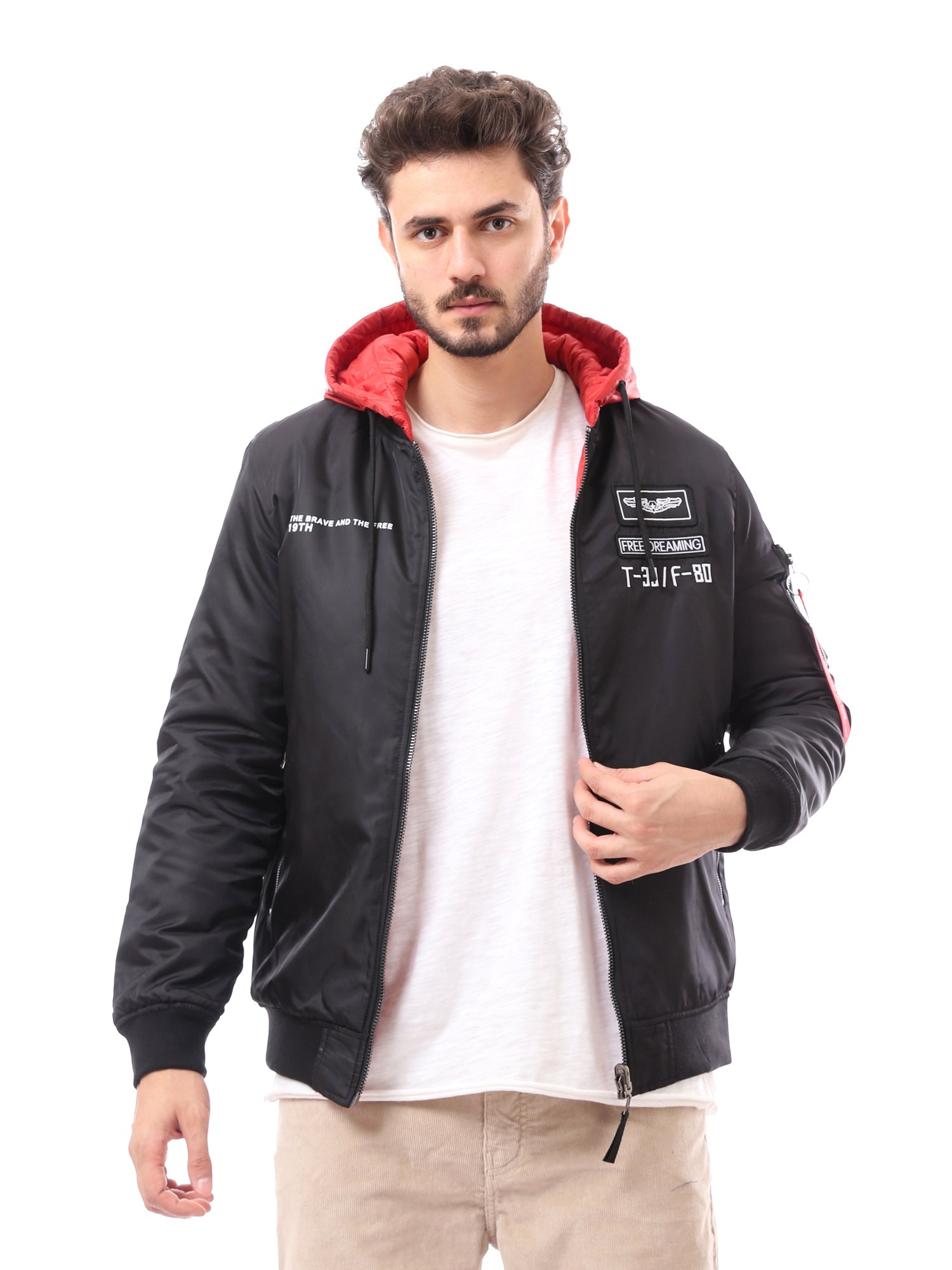 Veste pour homme avec capuche et imprimés modernes - JAC24WFWP28382TM1