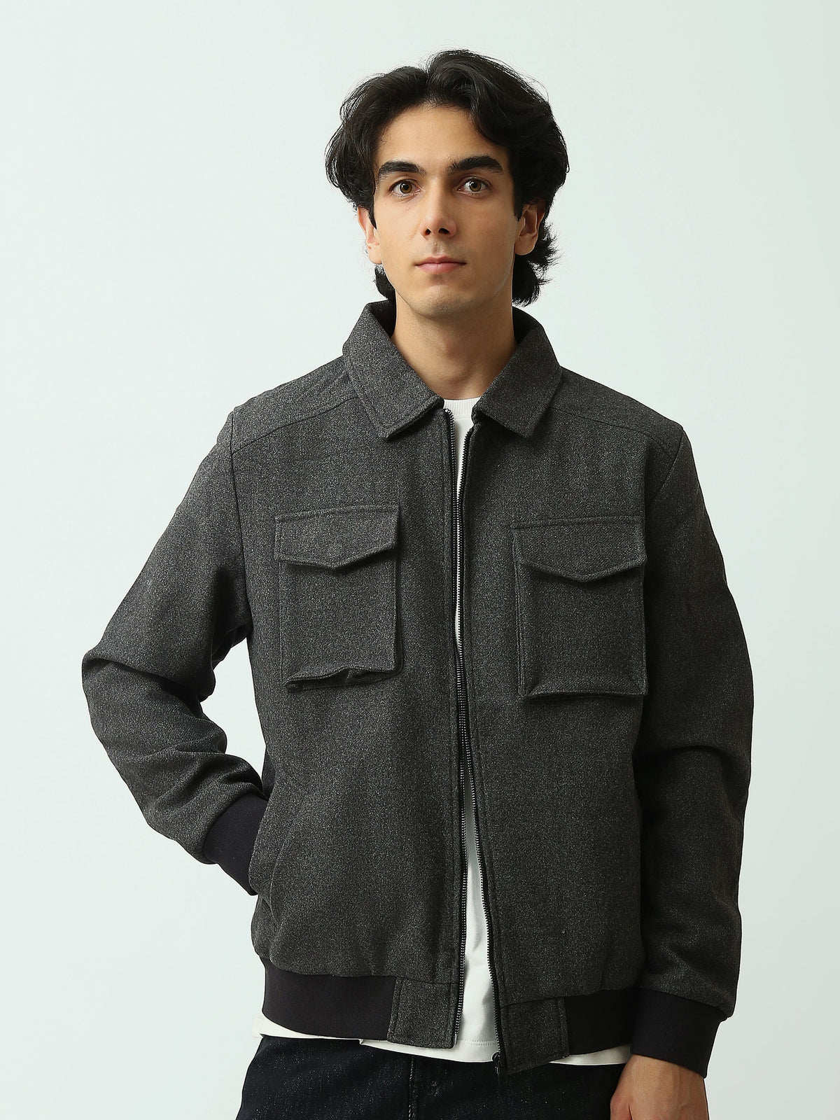 Veste Homme Zippée à Poches Plaquées – Style Casual Moderne - JAC25WGHBP28481TM1