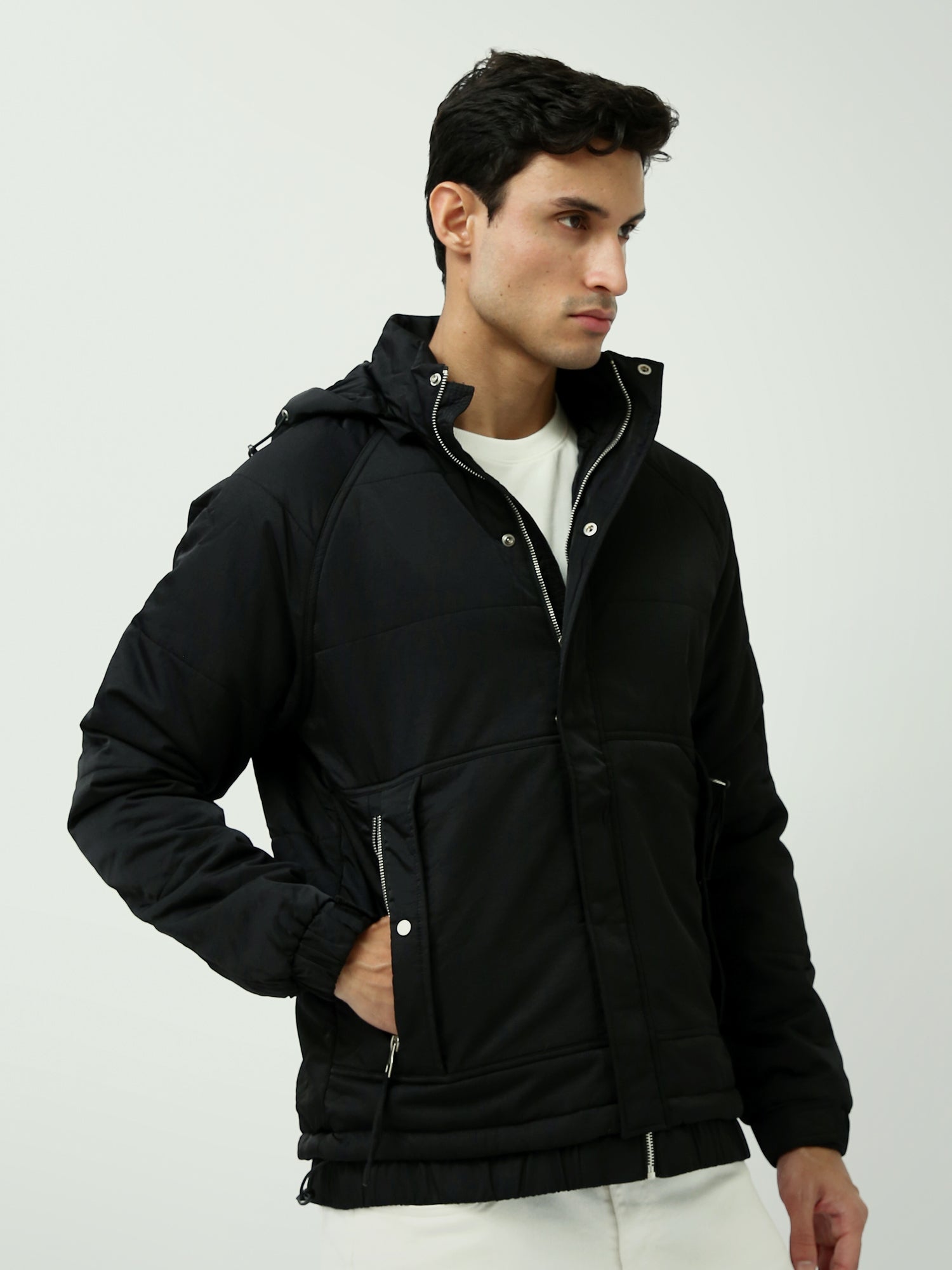 Veste homme d’hiver casual avec capuche et doublure - JAC25WWBP28467TM1