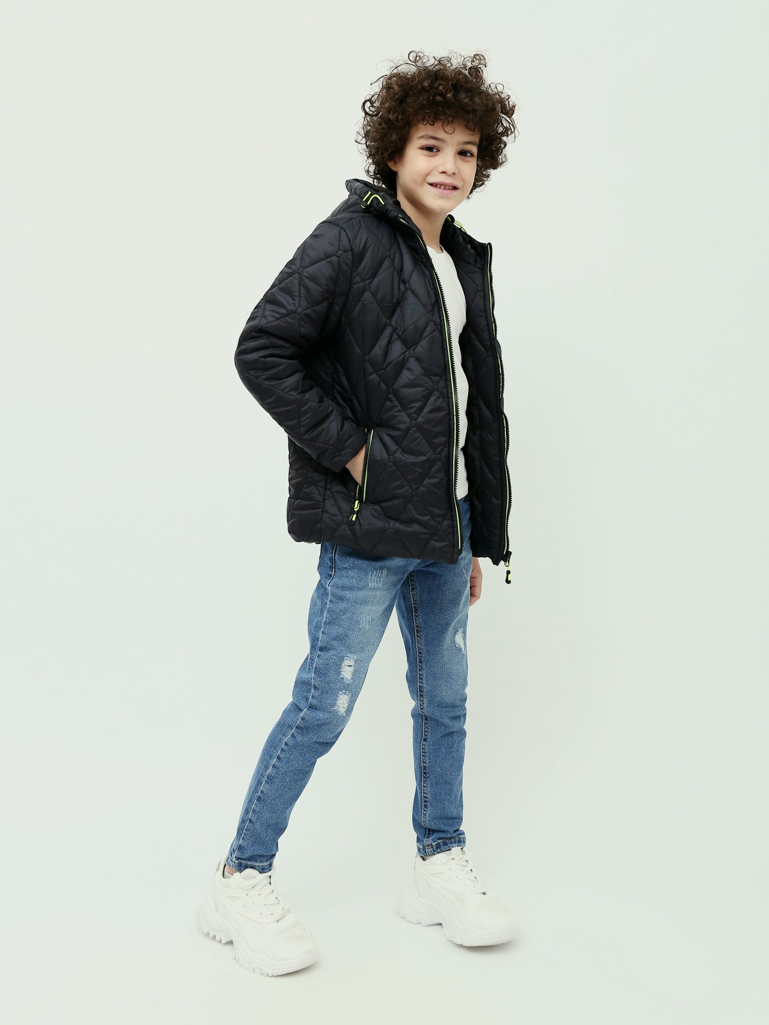 Veste Matelassée Garçon à Capuche Zippée - JAC25WWBP75373MB1