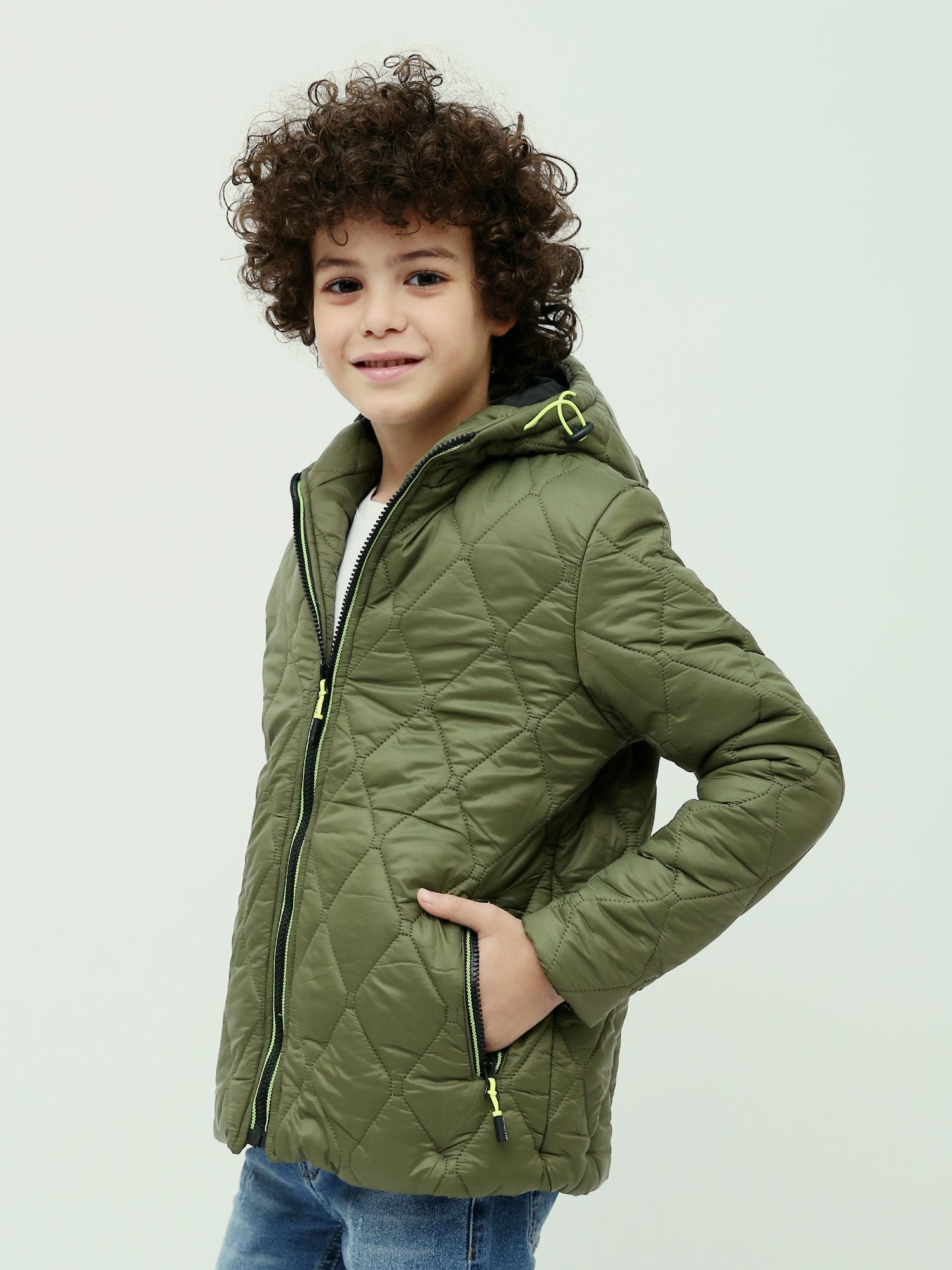 Veste Matelassée Garçon à Capuche Zippée - JAC25WWBP75373MB1