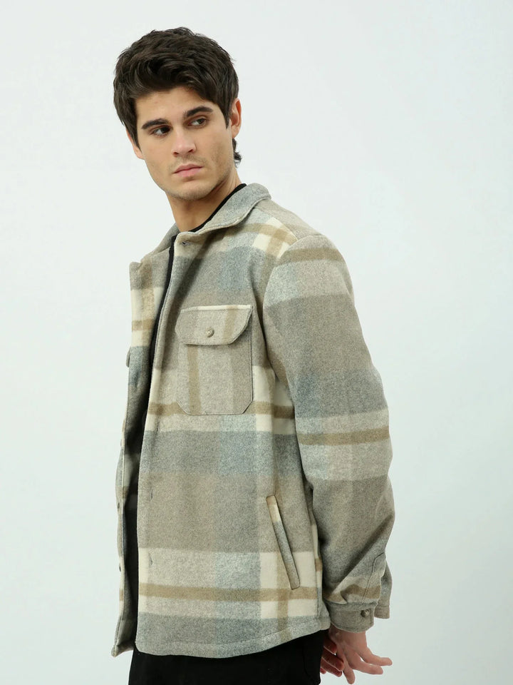 Veste homme d’hiver à motif à carreaux au design élégant – JAC25WchBP19119TM1
