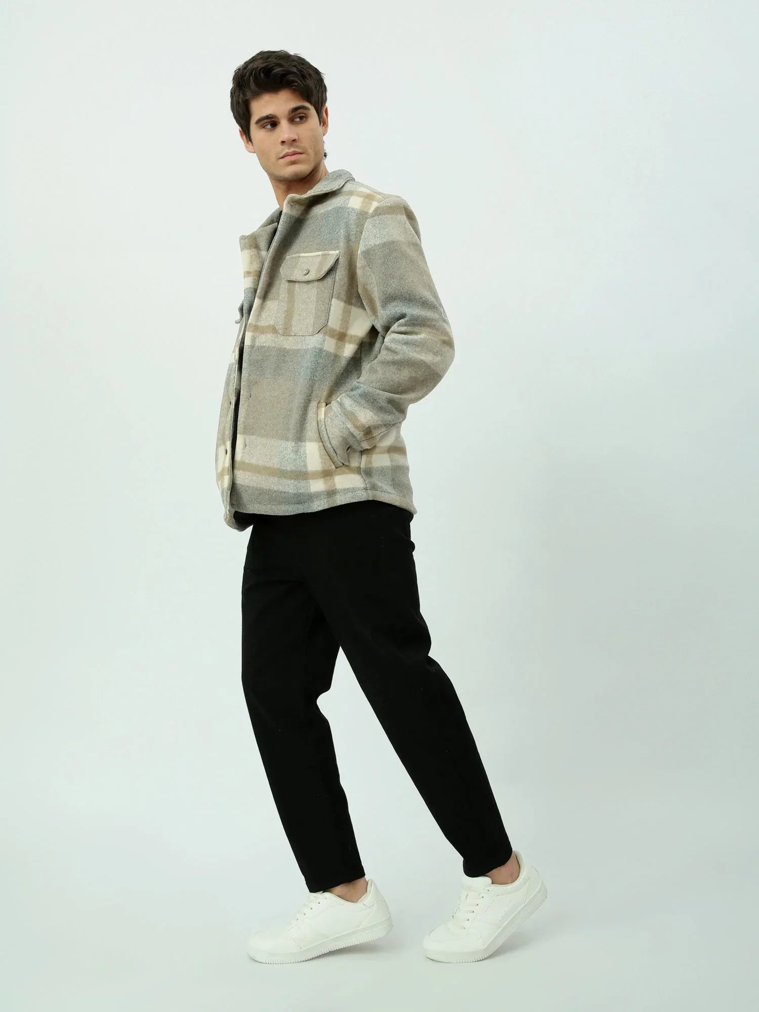 Veste homme d’hiver à motif à carreaux au design élégant – JAC25WchBP19119TM1 - Justyol