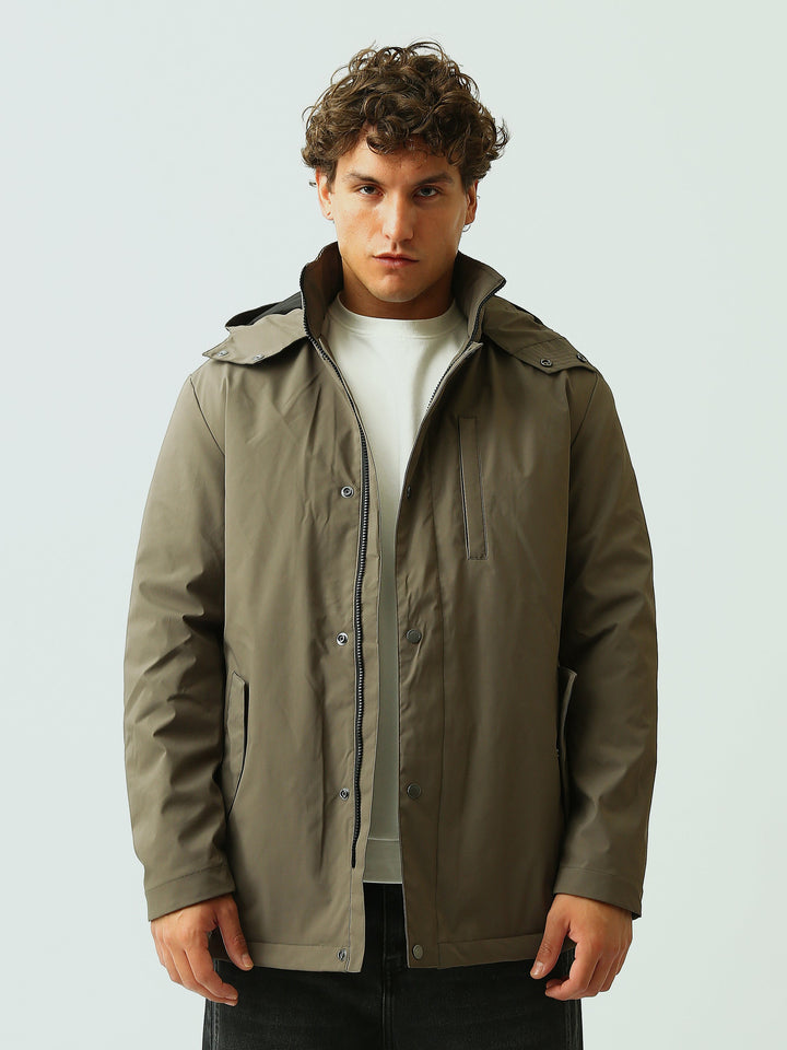 Parka Homme à Capuche avec Col Montant – Veste Mi-Longue Casual - JAC26WWBG28128TM1