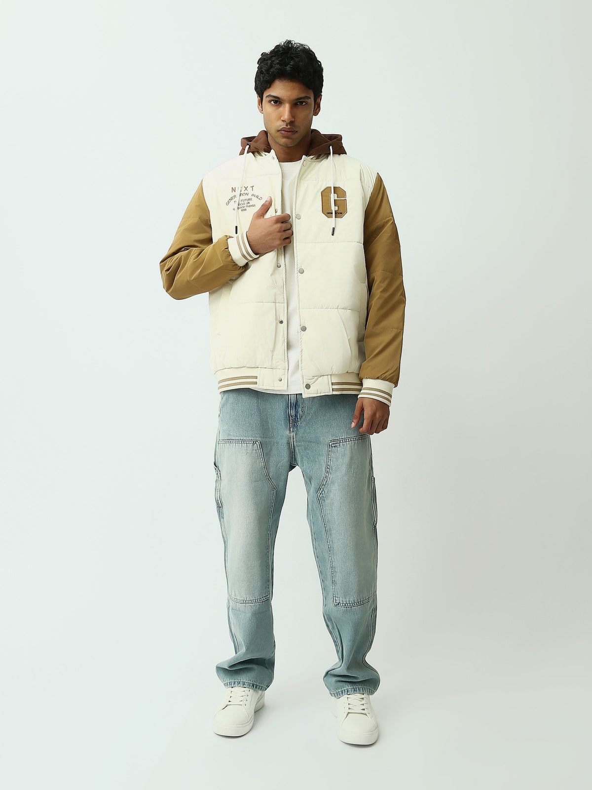 Blouson Homme Matelassé Bicolore à Capuche – Style Varsity - JAC26WWCS28491TM1
