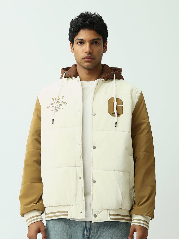 Blouson Homme Matelassé Bicolore à Capuche – Style Varsity - JAC26WWCS28491TM1