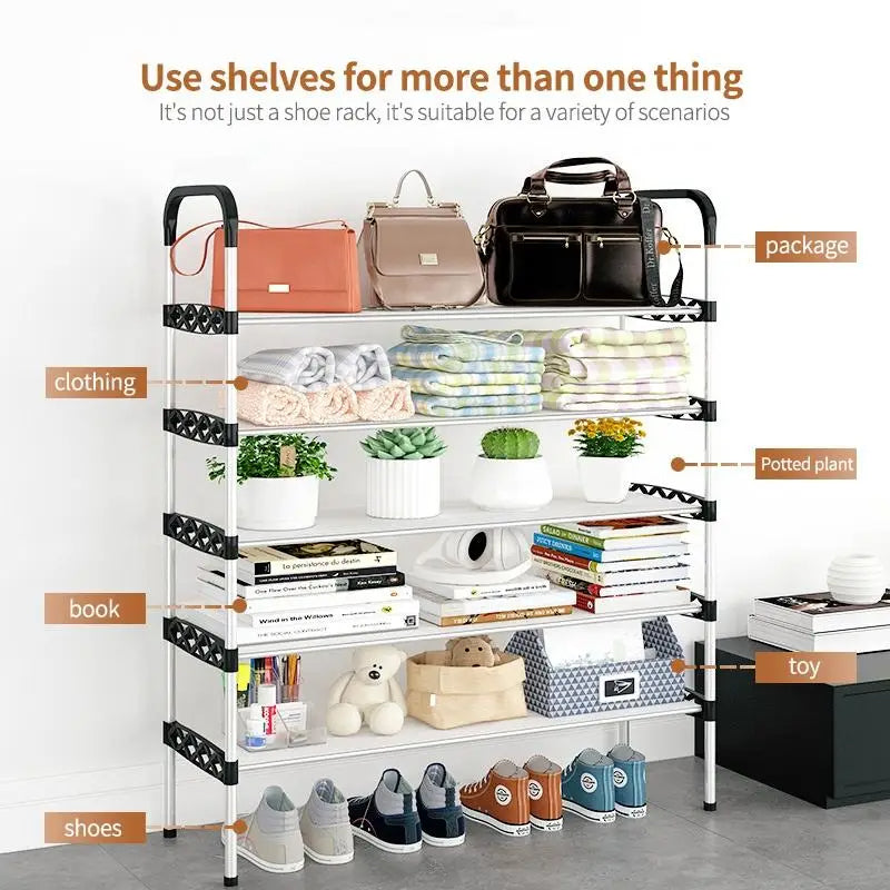 Étagère de Rangement Multi-Niveaux pour Chaussures et Accessoires