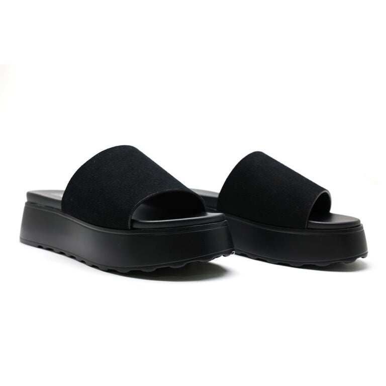 Mules Femme Souples à Plateforme en Suédine Confortables