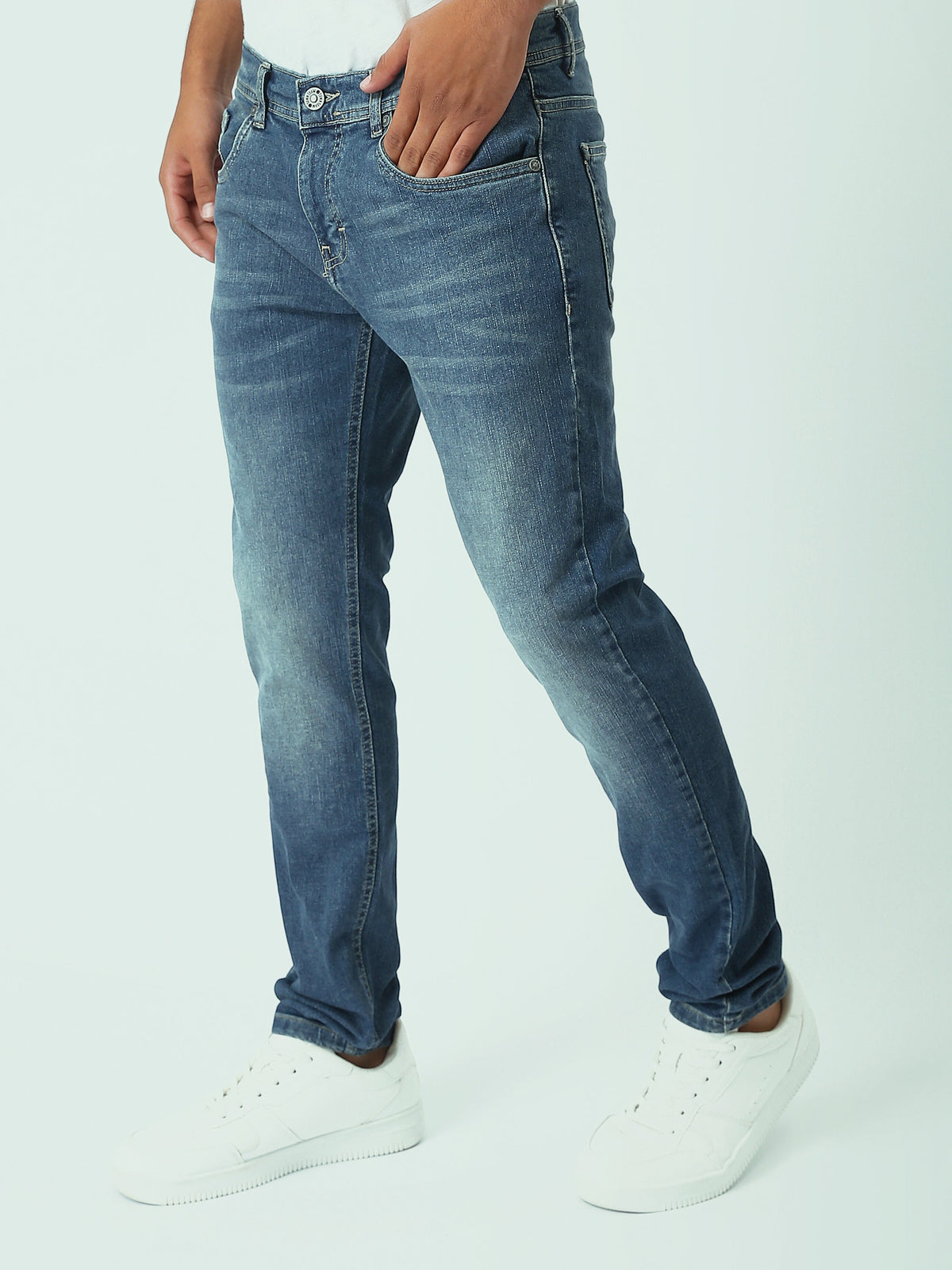 Jean Homme Coupe Ajustée à Effet Délavé - JNS22GFDN22881TS1