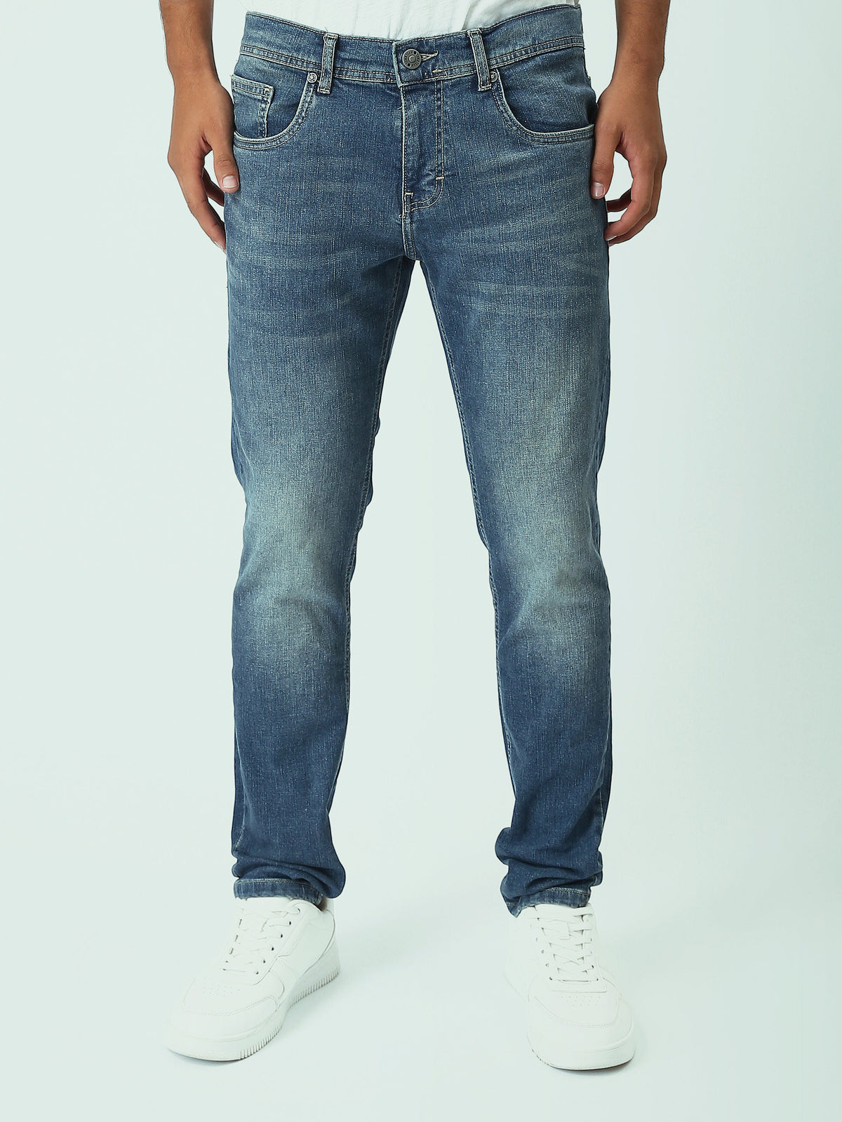 Jean Homme Coupe Ajustée à Effet Délavé - JNS22GFDN22881TS1