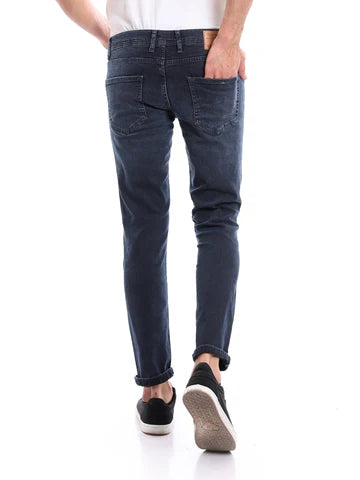 Jean homme bleu foncé à coupe confortable au design moderne - JNS22SFDN22724TS1