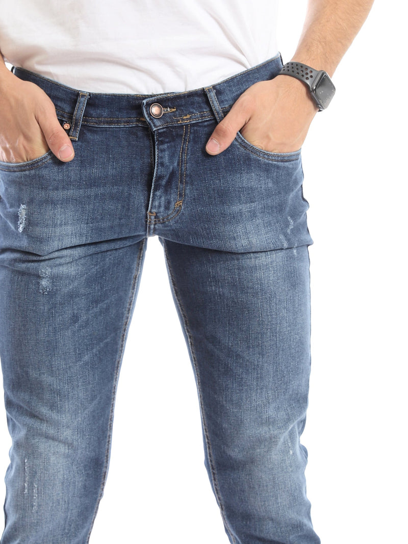 Jean Homme Slim Fit Effet Délavé – Style Casual Urbain - JNS22SFDN22726TM1