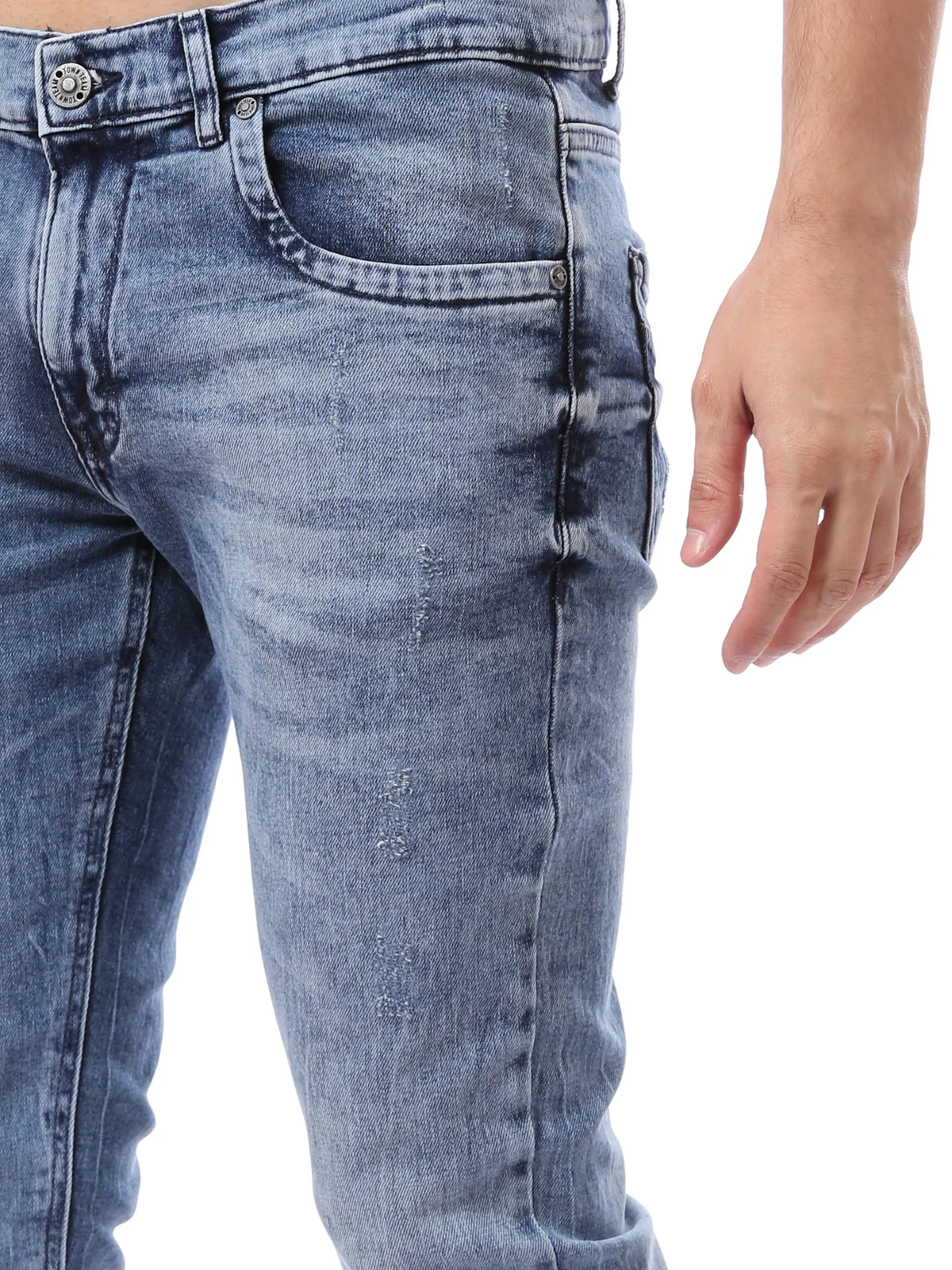 جينز Slim Fit رجالي بتأثير باهت وقصة محددة – كاجوال عصري - JNS23GPBW22694TM1