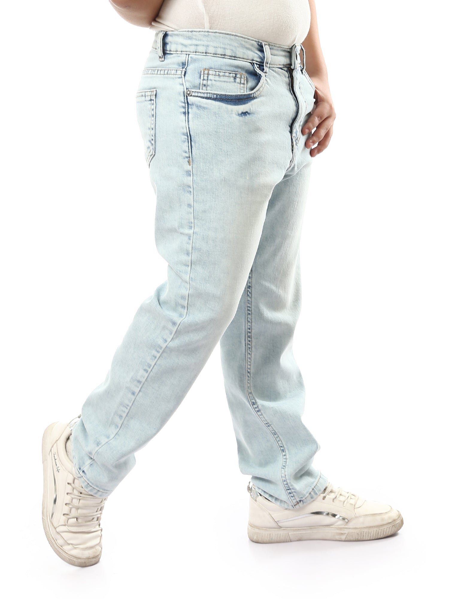 Jean garçon coupe droite en denim – JNS23GRBW31380TB1