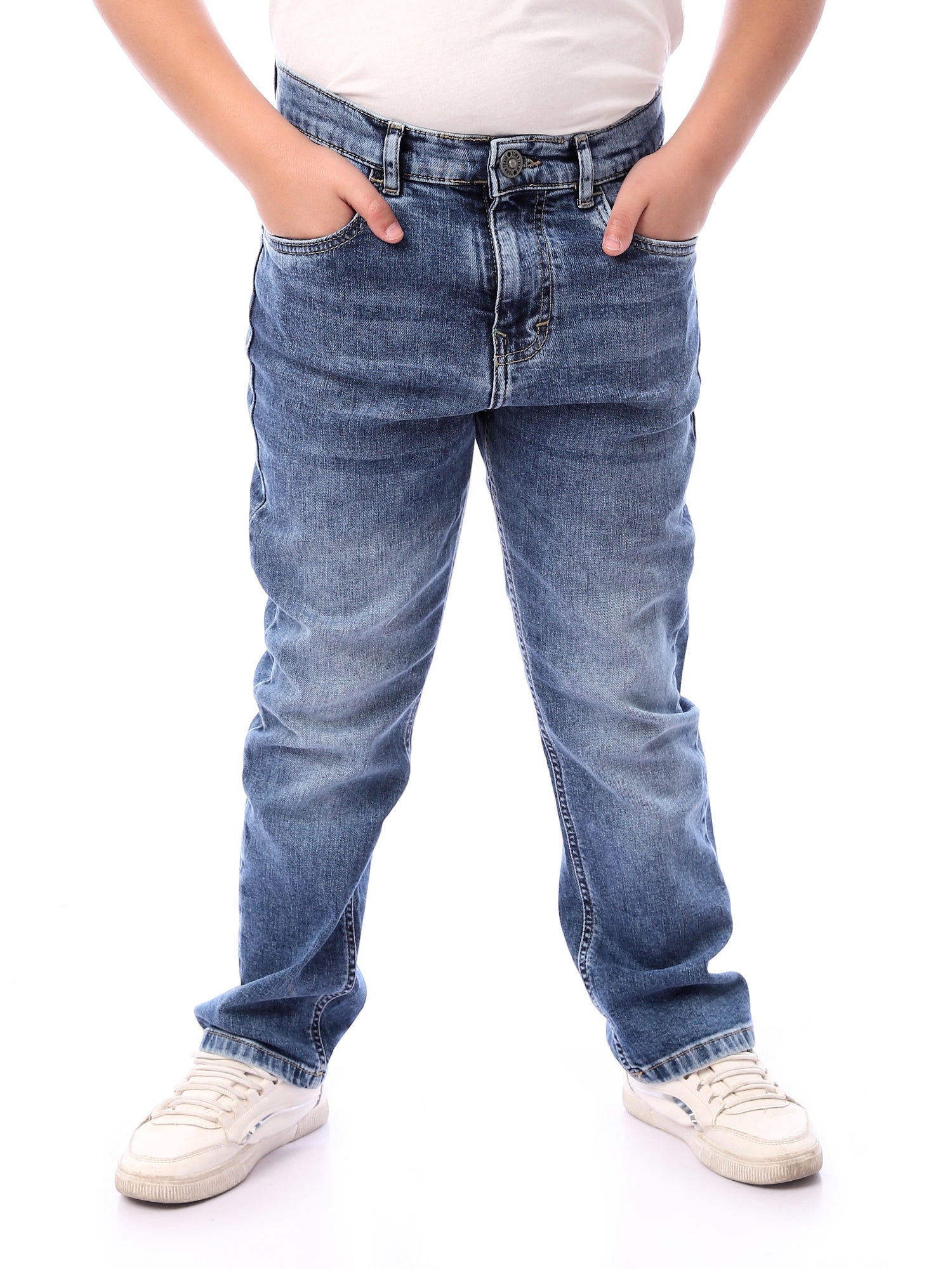 Jean garçon coupe droite en denim – JNS23GRBW31380TB1