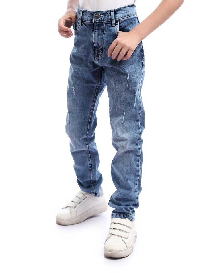 Jeans Enfant Bleu Clair avec Détails Déchirés Élégants – Style Moderne - JNS23GSSW31378TB1