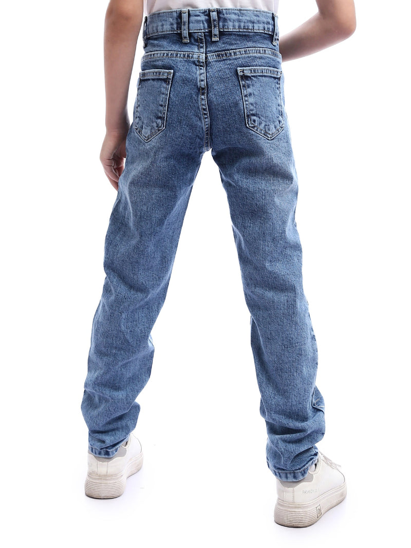 Jeans Enfant Bleu Clair avec Détails Déchirés Élégants – Style Moderne - JNS23GSSW31378TB1
