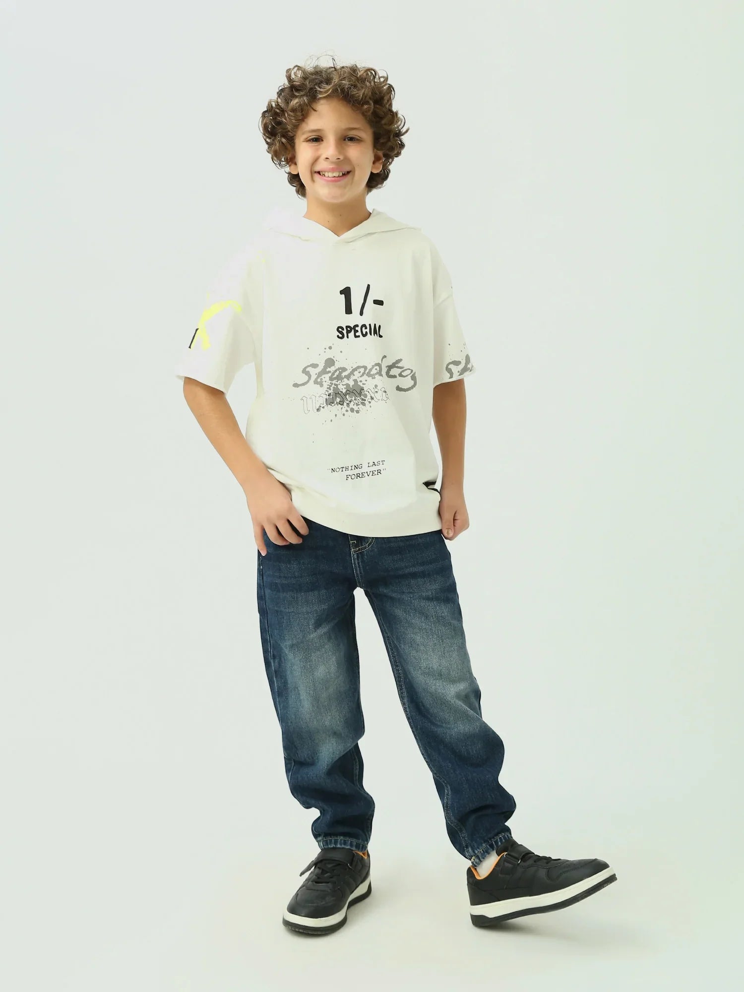 بنطلون جينز أولادي بتصميم عصري -JNS23SLBW22651TB1