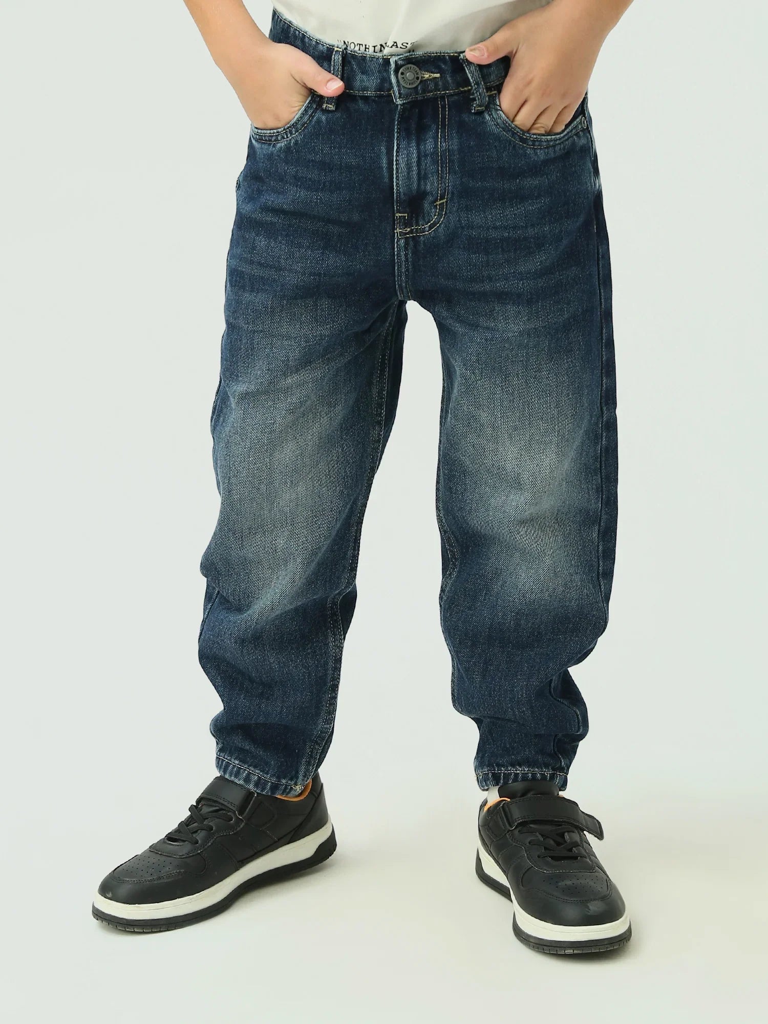 بنطلون جينز أولادي بتصميم عصري -JNS23SLBW22651TB1