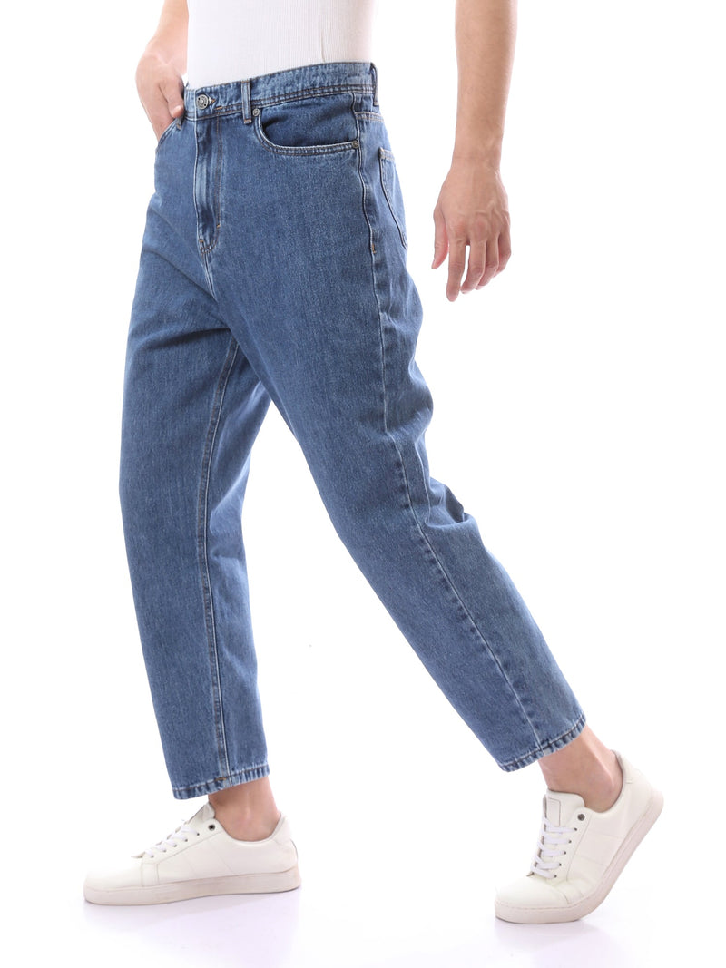 جينز Loose Fit رجالي بقصة واسعة وساق مستقيمة – ستريت وير عصري - JNS23SLBW22651TM1