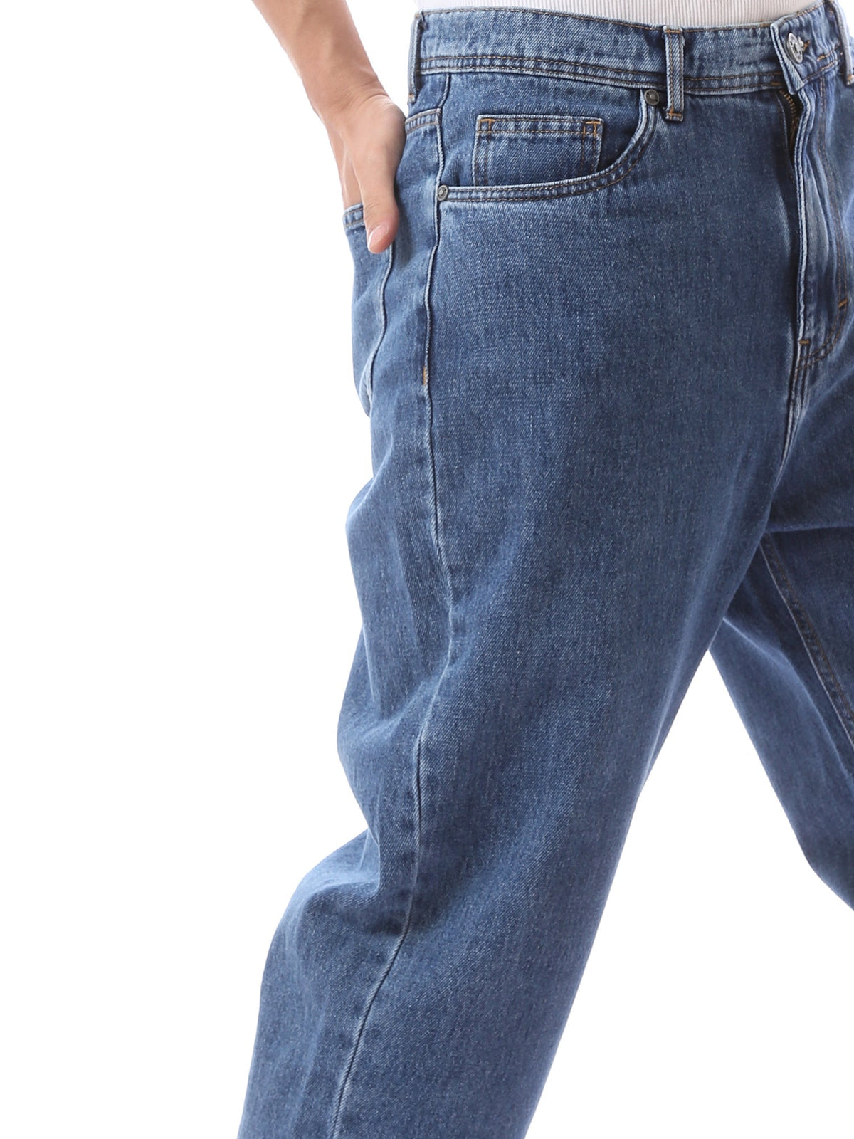جينز Loose Fit رجالي بقصة واسعة وساق مستقيمة – ستريت وير عصري - JNS23SLBW22651TM1