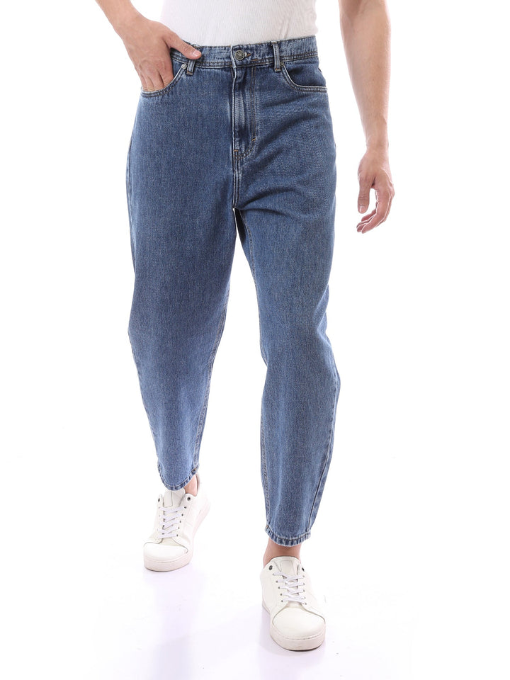 جينز Loose Fit رجالي بقصة واسعة وساق مستقيمة – ستريت وير عصري - JNS23SLBW22651TM1