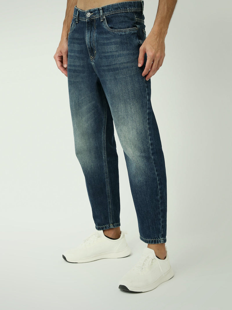 جينز Loose Fit رجالي بقصة واسعة وساق مستقيمة – ستريت وير عصري - JNS23SLBW22651TM1